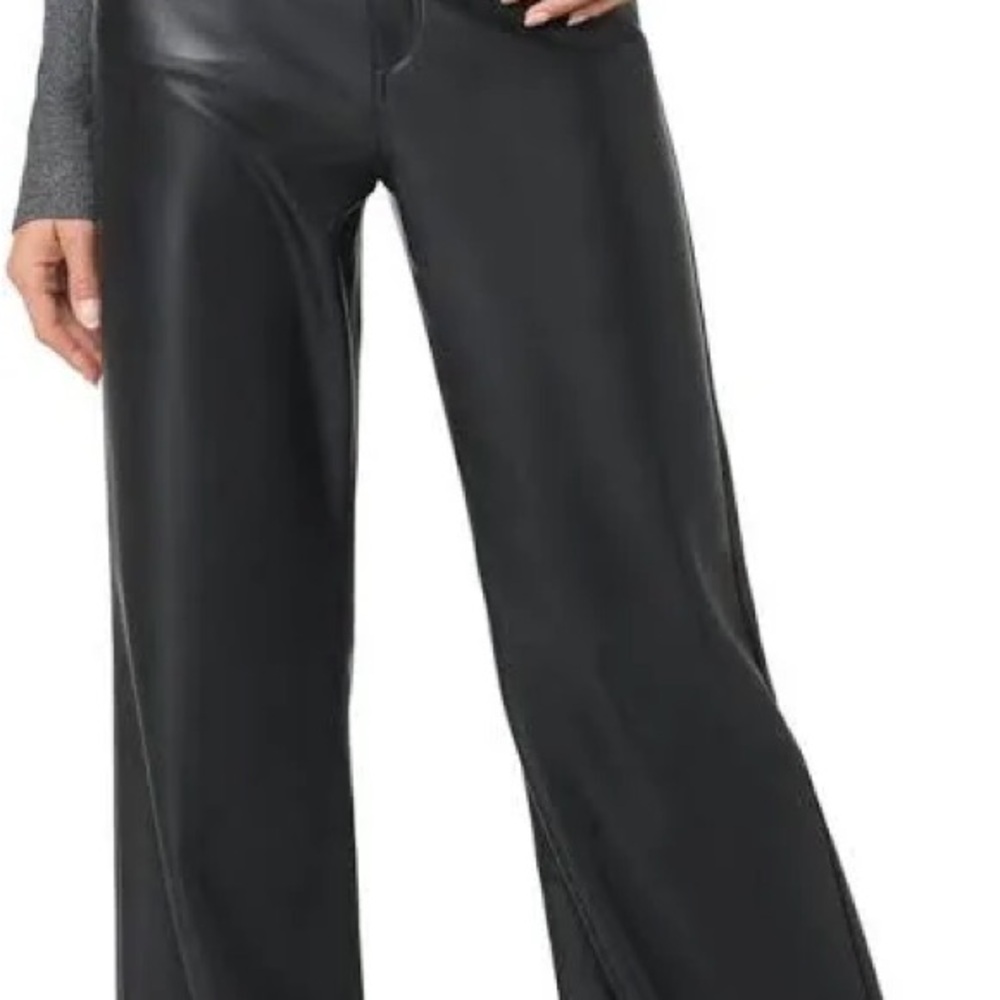 Joes Black Wide Leg, High Rise Faux Leather Pants. Size 28. NWOT